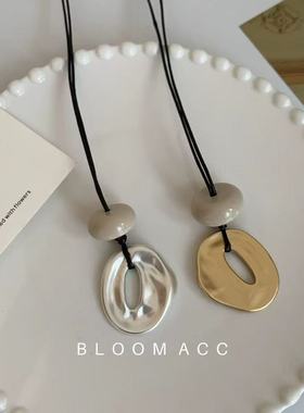 韩国ins简约几何不规则吊坠项链