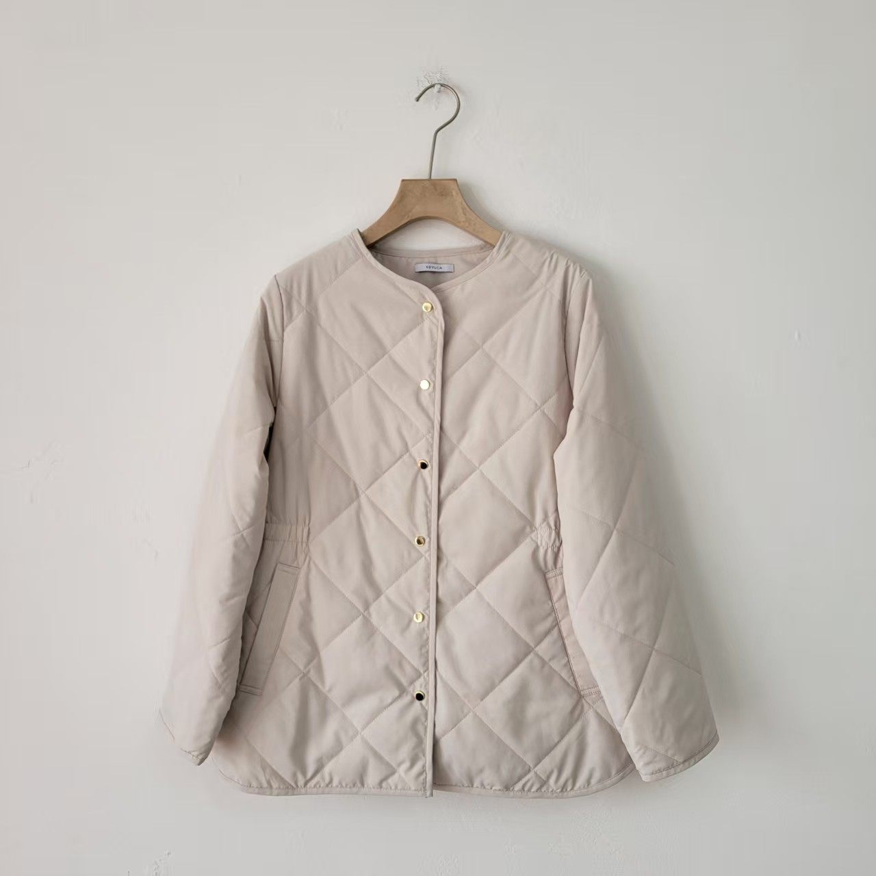 5款日系圆领菱形绗缝棉服女宽松薄款夹棉外套休闲棉衣纯色气质女,淘宝优惠券,粉丝福利购,淘宝优惠卷