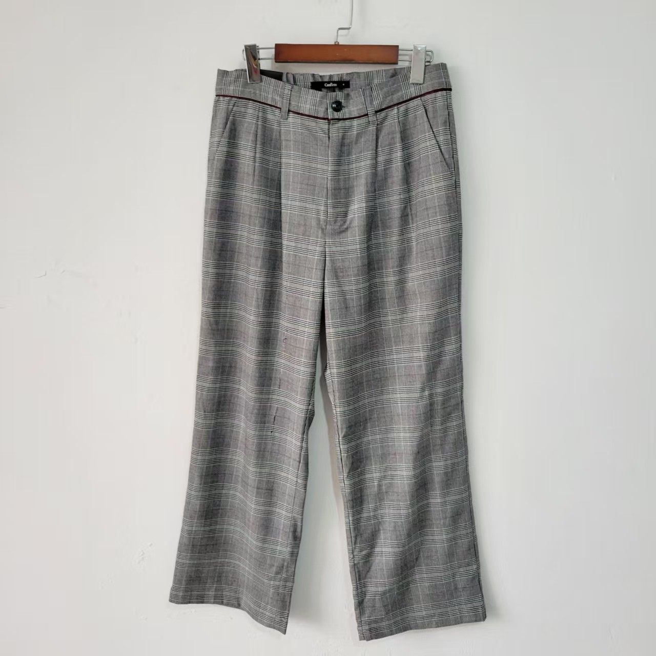 5款日单文艺复古宽松休闲卡其色松紧腰抽绳阔腿裤女直筒工装裤,淘宝优惠券,粉丝福利购,淘宝优惠卷