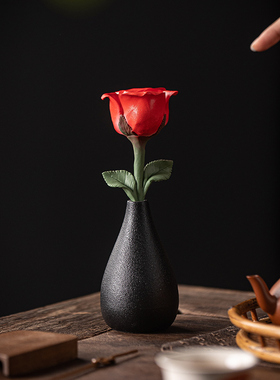 陶瓷玫瑰花仿真花束单支假花