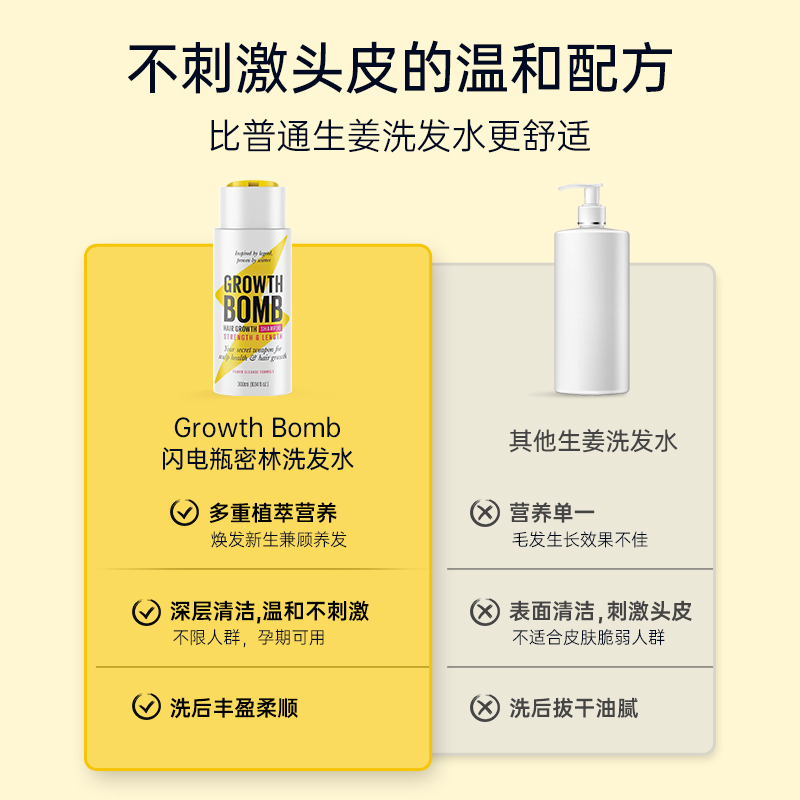 澳洲growth bomb闪电瓶生发洗发水防脱发密发洗发露增发精华固发 - 图1