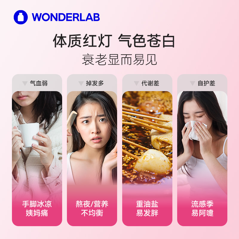WonderLab女士多维片复合维生素C维生素b族烟酰胺补铁提气色旗舰
