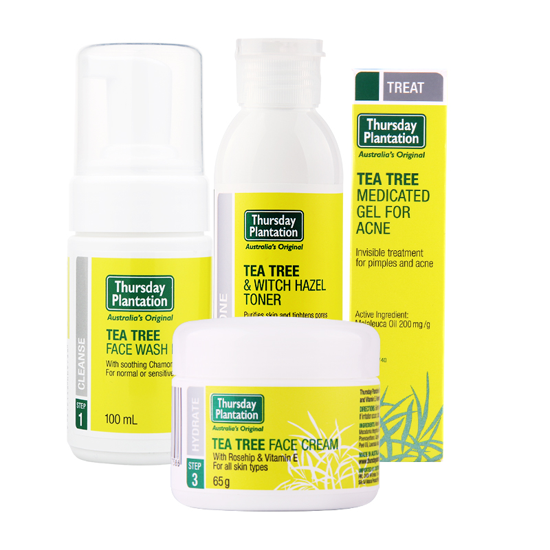 ChemistWarehouse海外旗舰店星期四农庄茶树祛痘凝胶+洗面奶+爽肤水+面霜4件套装补水祛痘印0