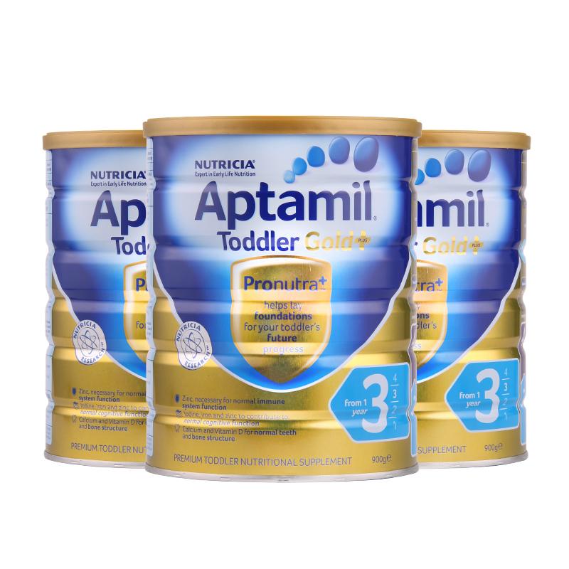 ChemistWarehouse海外旗舰店Aptamil/爱他美金装婴儿奶粉3段900g3罐装牛奶粉澳洲进口幼儿奶粉1