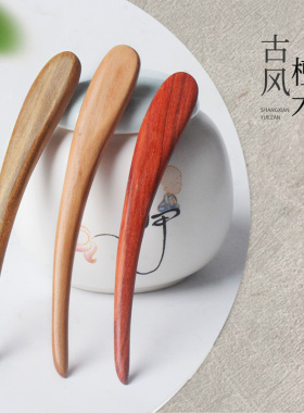 簪子檀木古典日常盘发头饰发簪