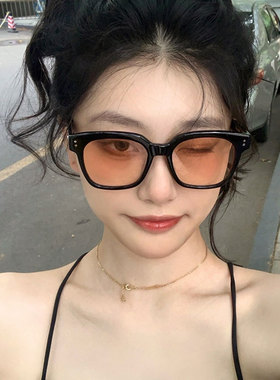 王嘉尔墨镜高级感日落色太阳镜