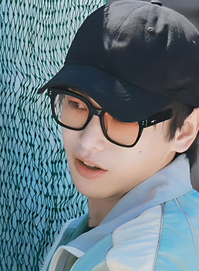 王嘉尔墨镜男潮痞帅日落色太阳镜