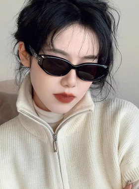 小红书复古猫眼墨镜海边防晒眼镜