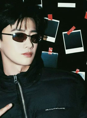 白敬亭同款茶色金属遮阳防紫外墨