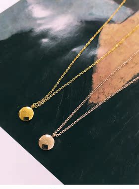 日韩元素不褪色18K包金幸运金豆豆吊坠锁骨项链女简约淑女颈链