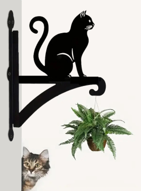 猫咪造型户外墙挂鸟笼喂鸟器架