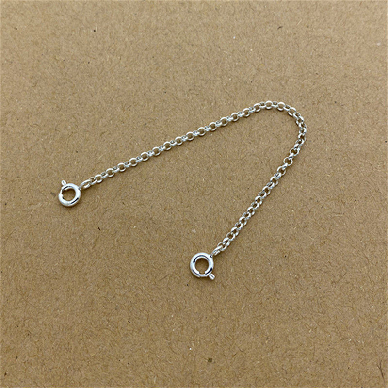 925纯银项链延长链加长双扣珍珠链粗2mm手工DIY制作手链接扣链条,淘宝优惠券,粉丝福利购,淘宝优惠卷