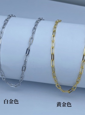 925纯银十字链立体方形链锁骨链