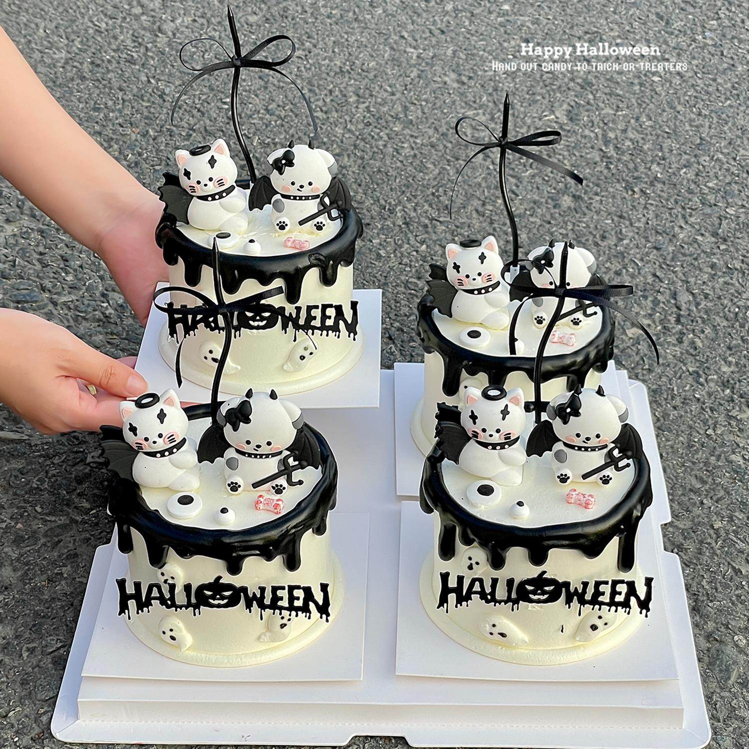 2025万圣节恶魔小狗猫咪蛋糕装饰品摆件南瓜Halloween亚克力插件,淘宝优惠券,粉丝福利购,淘宝优惠卷