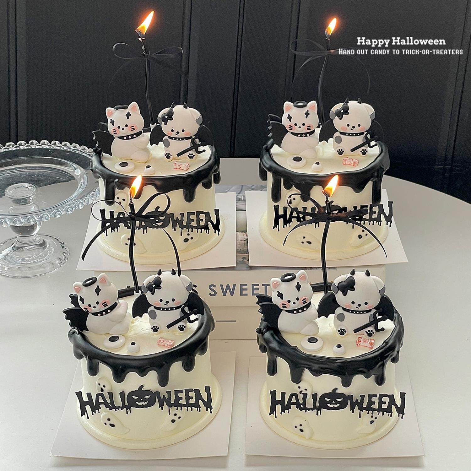 2025万圣节恶魔小狗猫咪蛋糕装饰品摆件南瓜Halloween亚克力插件,淘宝优惠券,粉丝福利购,淘宝优惠卷
