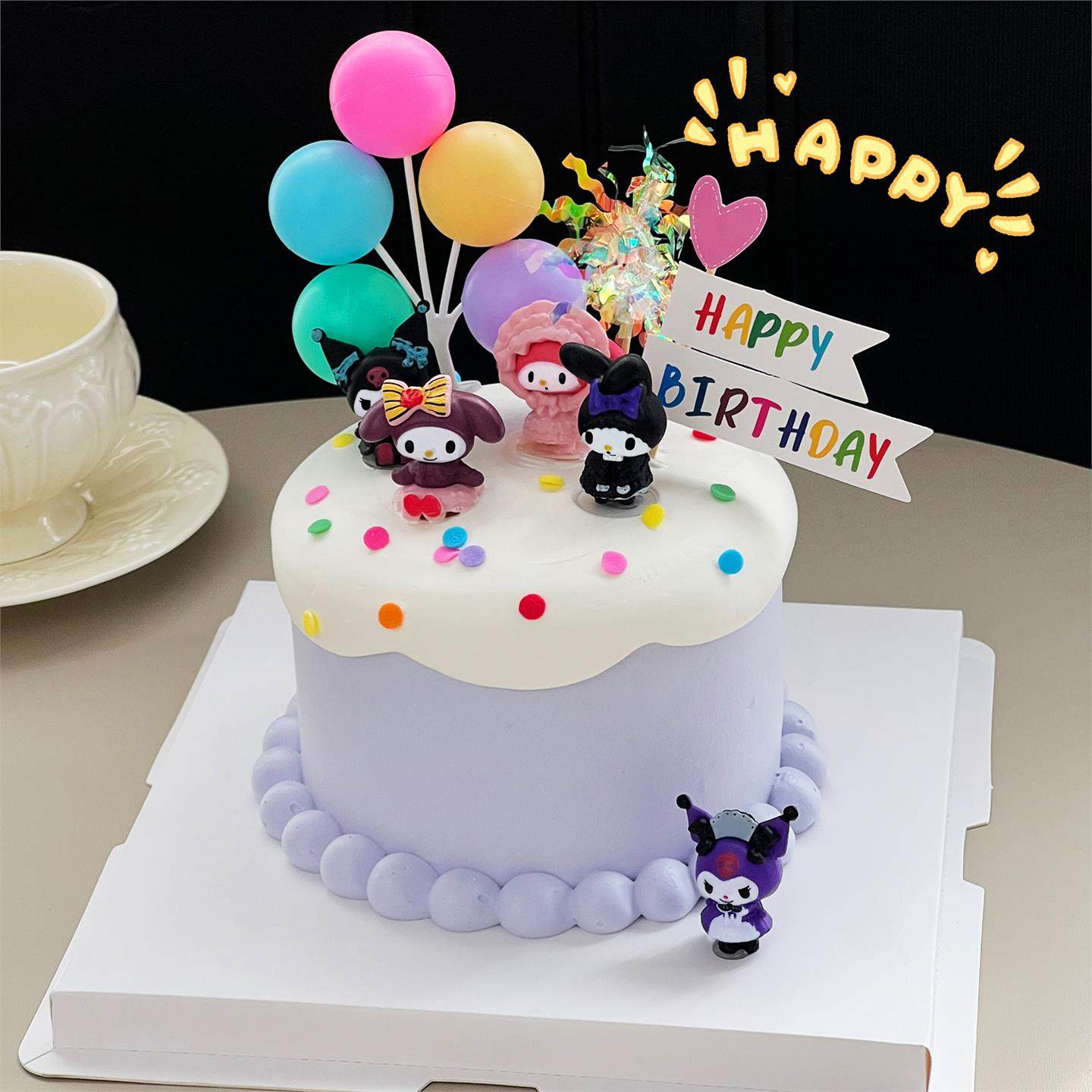 网红库洛米蛋糕装饰摆件卡通三丽鸥美乐蒂女孩生日派对甜品台插件,淘宝优惠券,粉丝福利购,淘宝优惠卷