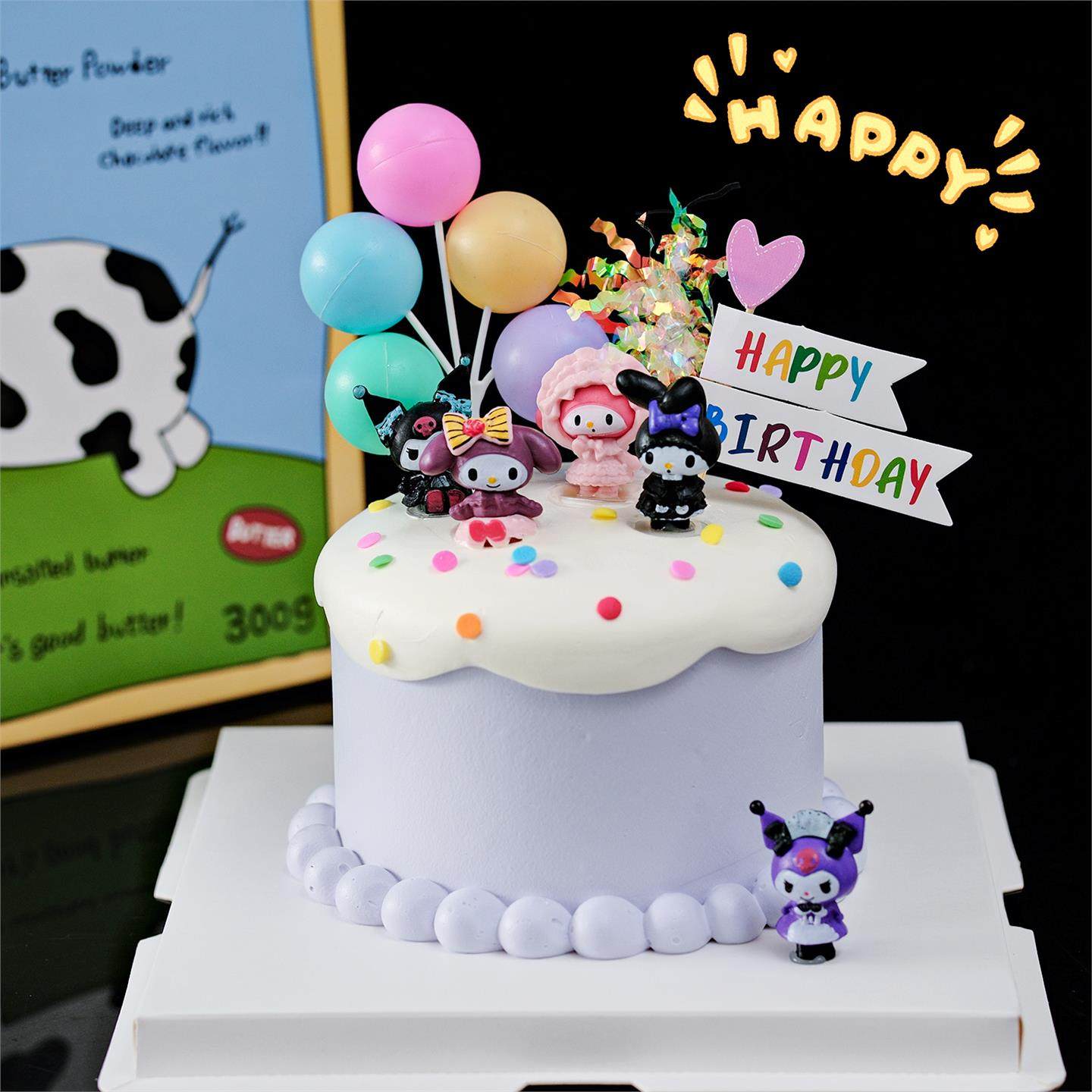 网红库洛米蛋糕装饰摆件卡通三丽鸥美乐蒂女孩生日派对甜品台插件,淘宝优惠券,粉丝福利购,淘宝优惠卷