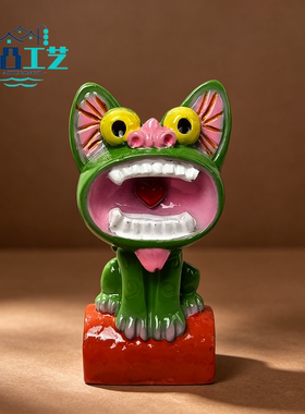 招财瓦猫摆件云南旅游纪念品