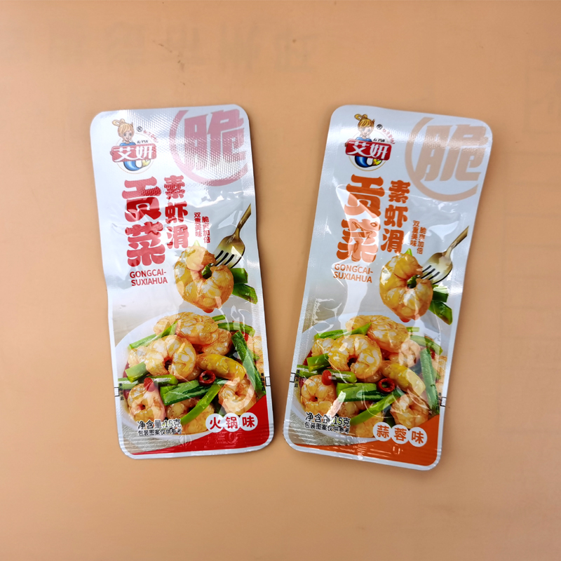 艾妍魔芋贡菜素虾滑小包装零食香辣味蒜蓉味酸辣味贡菜腌菜下饭菜 - 图0