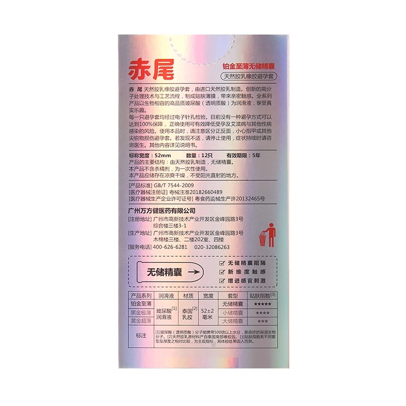 赤尾无储裸入避孕套超薄安全套玻尿酸男用铂金旗舰店官方正品bytt