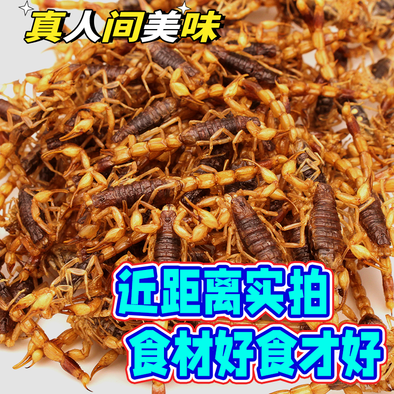 油炸蝎子即食沂蒙全蝎零食昆虫食品活蝎子现油炸食用虫子美食小吃-图1