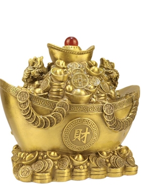全铜装饰中式金蟾聚宝盆摆件