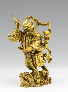 全铜办公室中式魁星点斗书房摆件