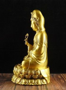 全铜家居客厅观音佛像装饰