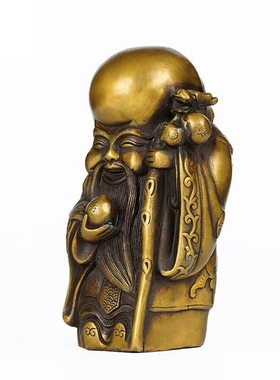 纯铜吉祥物老寿星葫芦工艺品