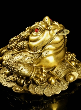 纯铜金蟾摆件室内桌面装饰