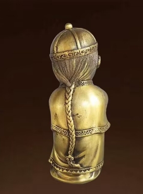 全铜金童玉女家居摆件乔迁中式