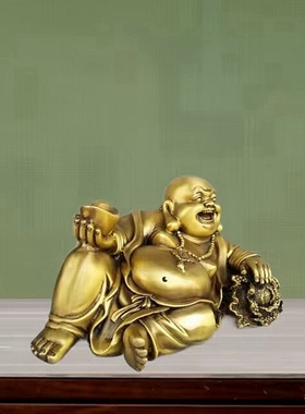 全铜弥勒佛像大肚笑佛装饰品中式