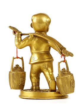 童子工艺品室内纯铜摆件中式