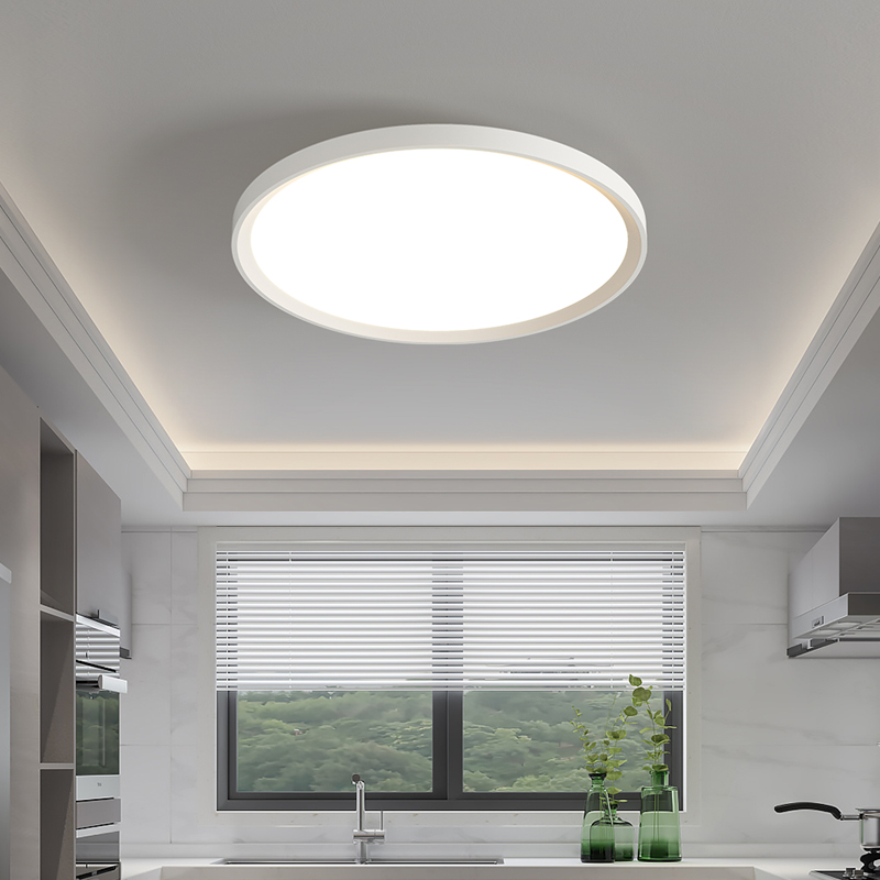 圆LED现代简约卧室灯极简创意三防过道阳台厨房卫生间书房吸顶灯-图2
