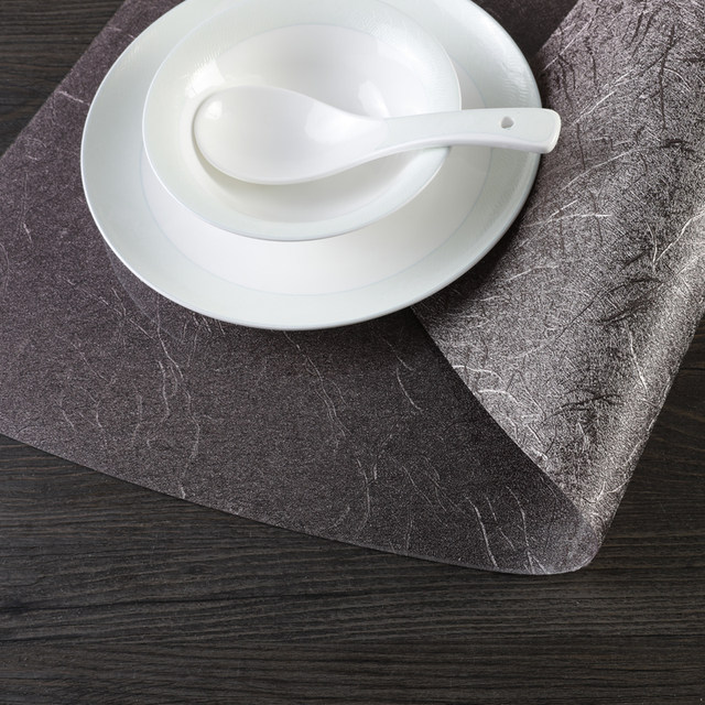 Waterproof and oil-proof fan-shaped dining table mats that are non-slip and washable