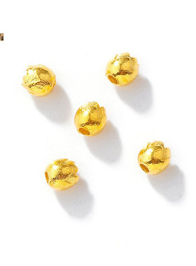 18k古法金花蕾荷花隔珠隔片配件