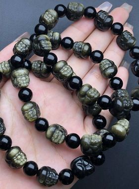 特价天然金耀石貔貅手链招财手链手串女款招财单圈情侣礼物