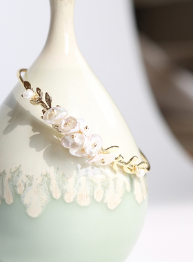 轻奢镀金手工作天然汉元素珍珠