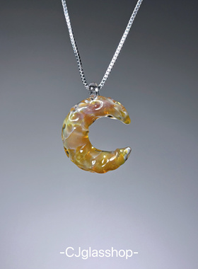 月亮吊坠原创银项链送礼生日礼物