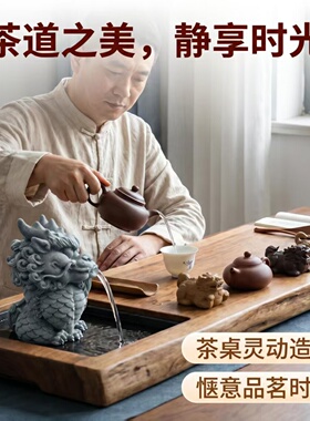 青砂石流水摆件镇水兽摆件庭院花园装饰品