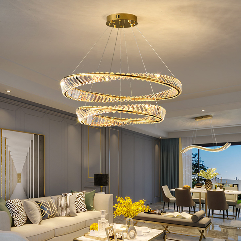 客厅吊灯轻奢水晶后现代简约主卧室北欧2024新款大气餐厅中山灯具