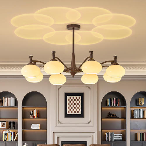 中古风客厅吊灯美式复古宋氏美学餐厅玻璃高级感卧室餐厅大厅主灯 - 图1