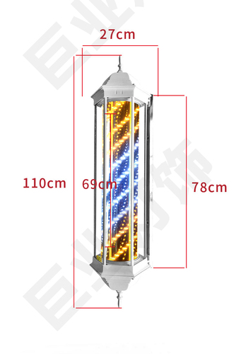 美发转灯理发店LED旋转加亮发廊户外复古简宫灯挂墙防水灯箱厂家