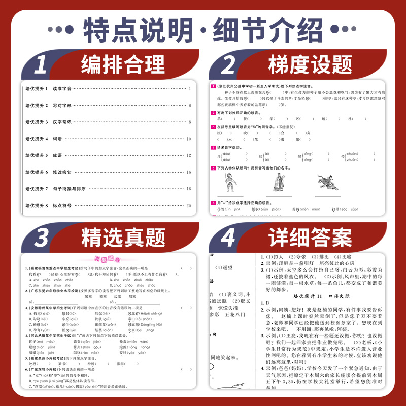 2024新版阳光同学小升初冲刺48天语文数学英语全套辅导版测评版小升初毕业总复习资料小学升初中六年级辅导书练习册分类专项复习-图1