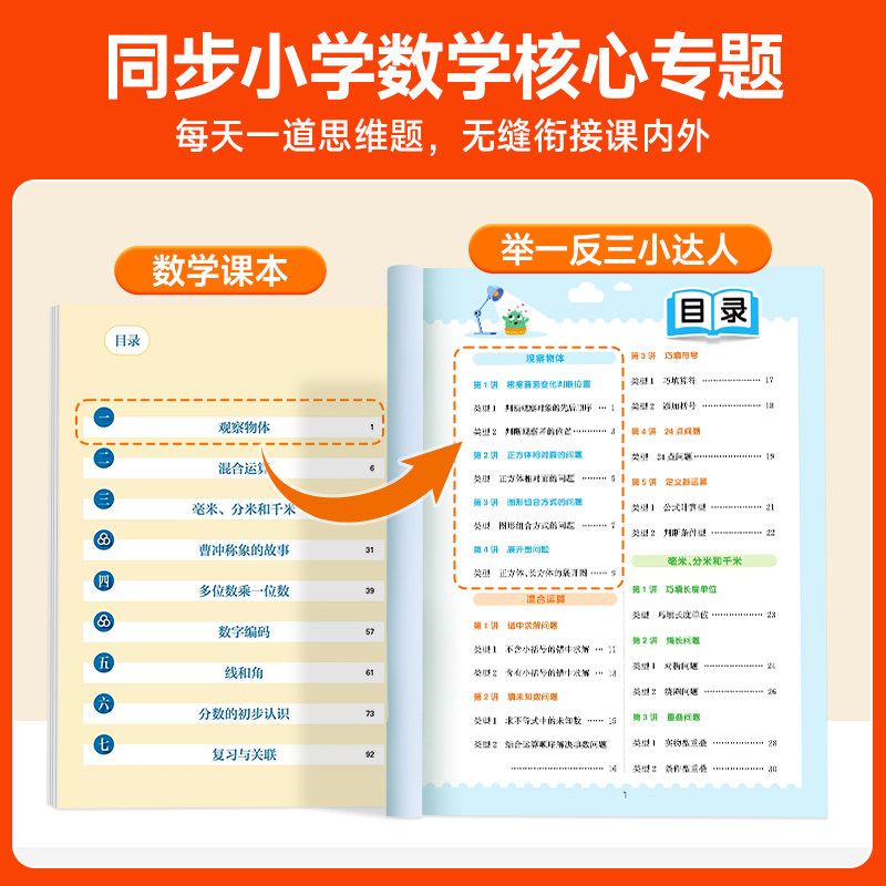 2024新版 阳光同学数学思维秘籍训练一二三四五六年级上下册小学数学思维能力培养小学生数学逻辑拓展训练书通用版口算计算天天练