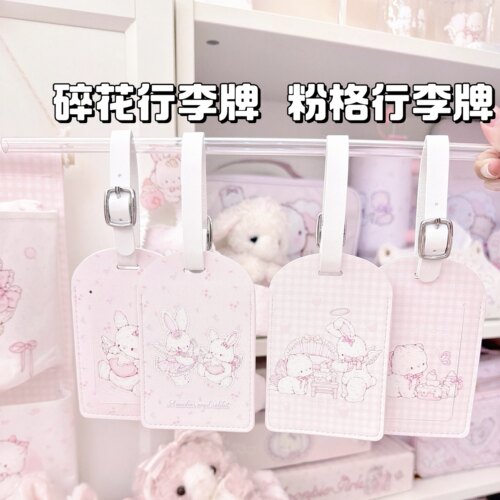 MG原创行李牌猫兔旅行箱挂牌配件PU防丢吊牌机场托运牌卡包卡套 - 图3