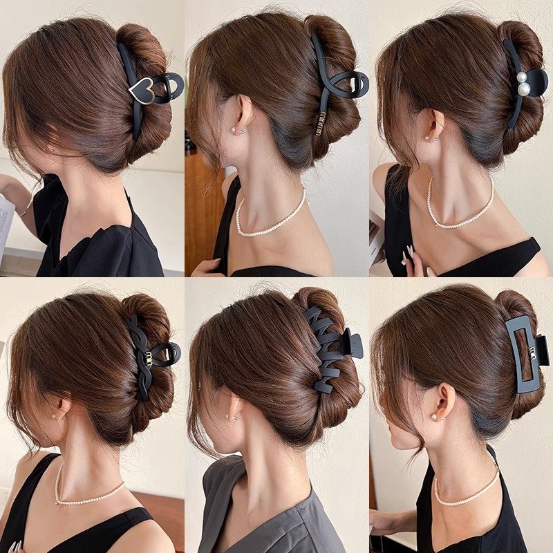 新款复古小香风抓夹大号黑色丝绒感鲨鱼夹头饰气质植绒抓夹,淘宝优惠券,粉丝福利购,淘宝优惠卷