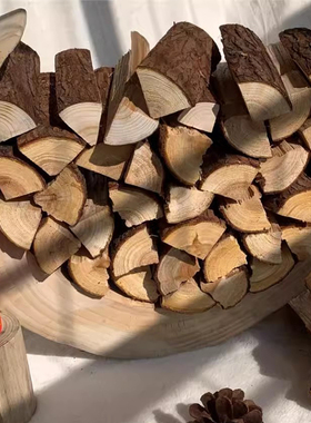 装饰摆件壁炉橱窗陈列圣诞木柴民宿露营道具木头原木木材美式柴火