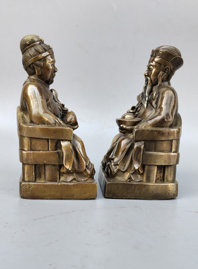 铜土地爷爷神像福德正君家居摆件