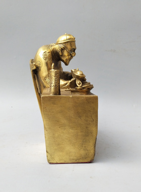 黄铜日进斗金钱掌柜摆件门厅聚财